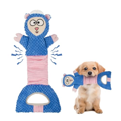 SyChien Quietschspielzeug für Hunde, interaktives Haustierspielzeug mit Knisterpapier, Kauspielzeug für kleine, mittelgroße und große Hunde (blau) von SyChien