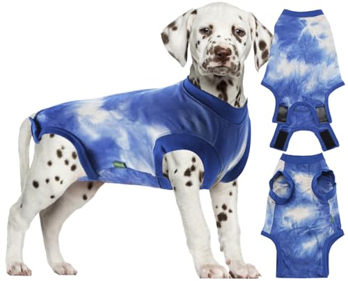 Sychien Hunde-Genesungsanzug für männliche Neutral-Chirurgie, Batikfärbung, Blau, Größe M von SyChien