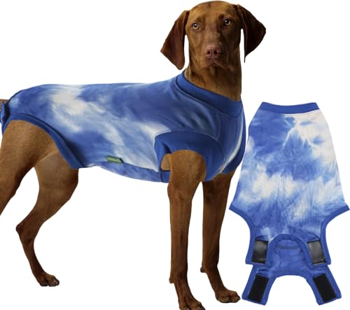 Sychien Hunde-Genesungsanzug für männliche Neutral-Chirurgie, Batikfärbung, Blau, Größe XL von SyChien