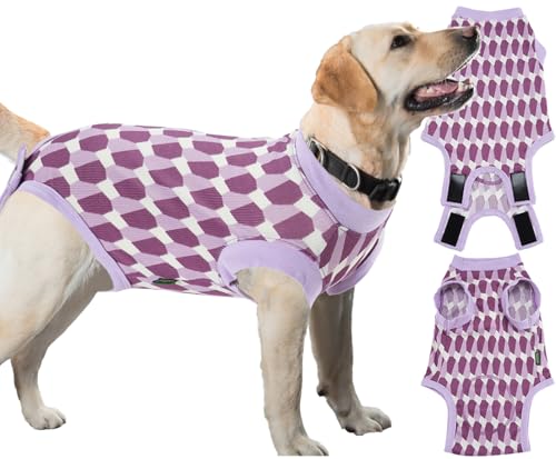 Sychien Hunde-Genesungsanzug für männliche Neutral-Chirurgie, Steindruck, Violett, Größe M von SyChien