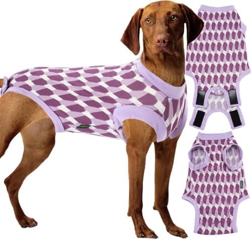 Sychien Hunde-Genesungsanzug für männliche Neutral-Chirurgie, Steindruck, Violett, Größe XXL von SyChien