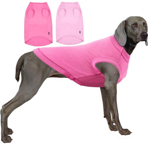 Sychien Hundehemd für große Hunde, blanko, einfarbig, rosa, Baumwollhemden für große Haustiere, Größe XL, Rosa Sychien Hundehemd für große Hunde, blanko, einfarbig, rosa, Baumwollhemden für große Haustiere, Größe XL, Rosa von SyChien