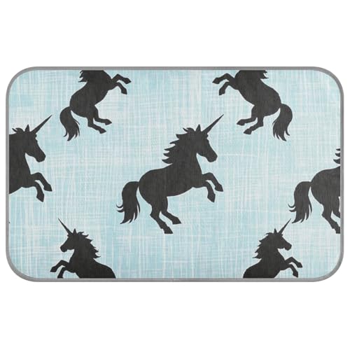 Blaue Cartoon-Einhörner-Silhouette, Sommer-Kühlmatten für große Hunde, selbstkühlende Outdoor-Katzenmatte für Katzen, Outdoor-Katzen, tragbar, Camas Frias Para Perros M von SyXIOP