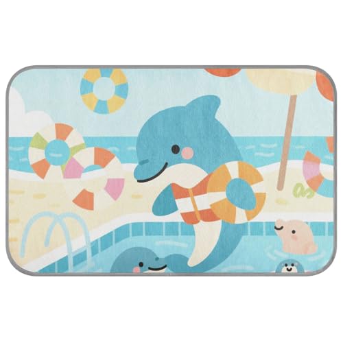 Carttoon Beach Delphin Blue Cute Summer Outdoor-Kühlmatte selbstkühlendes Katzenbett für draußen für Haustiere drinnen einzigartig cama refrescante para perros M Carttoon Beach Delphin Blue Cute Summer Outdoor-Kühlmatte selbstkühlendes Katzenbett für draußen für Haustiere drinnen einzigartig cama refrescante para perros M von SyXIOP