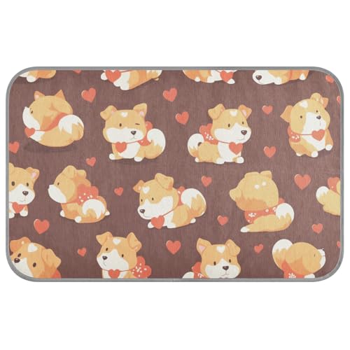 Dog Pixel Art Valentines Khaki, Sommer-Hundehütte, kühlend, selbstkühlendes Pad für Hunde, für Kaninchen, gemütliches Schlafen, wasserdicht, Größe M, Khaki von SyXIOP