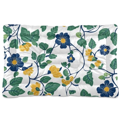Hunde-/Katzenbett mit Vintage-Blumenmotiven, waschbar, rutschfest, weich, bequem, für große und mittelgroße und kleine Hunde, 91,4 x 61 cm Hunde-/Katzenbett mit Vintage-Blumenmotiven, waschbar, rutschfest, weich, bequem, für große und mittelgroße und kleine Hunde, 91,4 x 61 cm von SyXIOP
