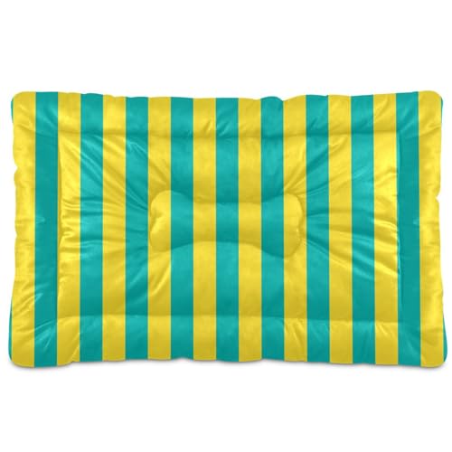 Hundebett, waschbar, weich, rutschfest, für große, mittelgroße und kleine Hunde, 91,4 x 61 cm, Gelb-Blau Hundebett, waschbar, weich, rutschfest, für große, mittelgroße und kleine Hunde, 91,4 x 61 cm, Gelb-Blau von SyXIOP