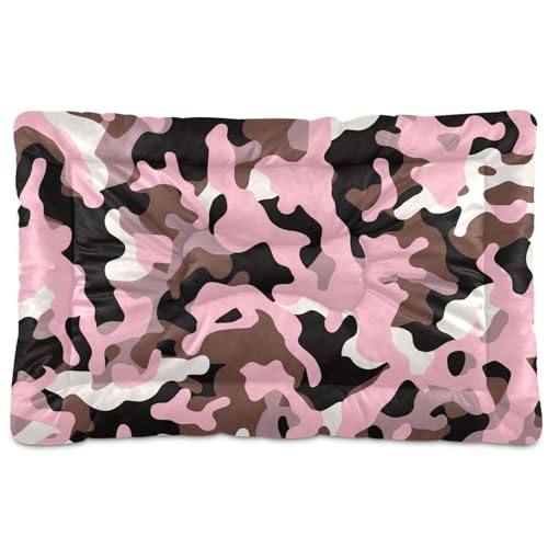 Hundebett-Matte, waschbar, weich, bequem, rutschfeste Unterseite, Haustiermatte für große, mittelgroße und kleine Hunde, 91,4 x 61 cm, Camouflage-Muster von SyXIOP