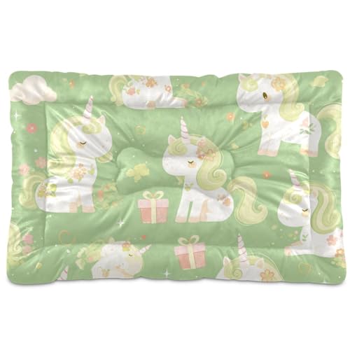 Hundebett-Matte für Kinder, waschbar, weich, bequem, rutschfeste Unterseite, für mittelgroße und große Hunde, 91,4 x 61 cm, Hellgrün Hundebett-Matte für Kinder, waschbar, weich, bequem, rutschfeste Unterseite, für mittelgroße und große Hunde, 91,4 x 61 cm, Hellgrün von SyXIOP