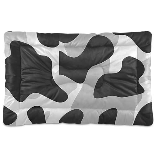 Hundebett-Matte mit Leopardenmuster, waschbar, weich, rutschfest, für mittelgroße und große Hunde, 91,4 x 61 cm, Schwarz / Grau Hundebett-Matte mit Leopardenmuster, waschbar, weich, rutschfest, für mittelgroße und große Hunde, 91,4 x 61 cm, Schwarz / Grau von SyXIOP