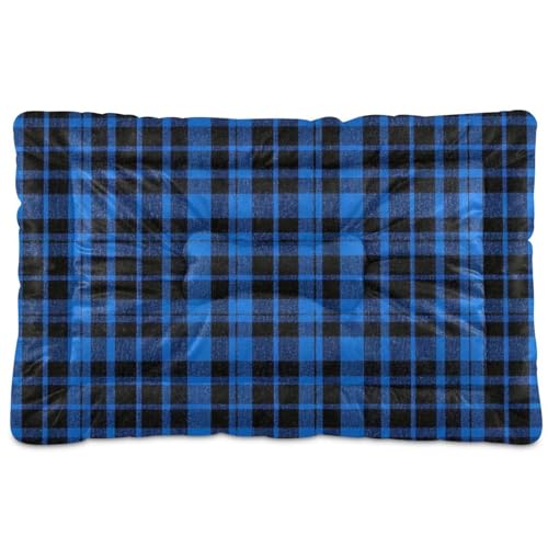 Hundebett im Vintage-Stil, Büffelkariert, waschbar, rutschfest, weich, bequem, Haustierbett für große, mittelgroße und kleine Hunde, 91,4 x 61 cm, Königsblau Hundebett im Vintage-Stil, Büffelkariert, waschbar, rutschfest, weich, bequem, Haustierbett für große, mittelgroße und kleine Hunde, 91,4 x 61 cm, Königsblau von SyXIOP