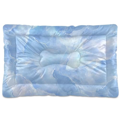 Hundebett mit Marmor-Textur, waschbar, rutschfest, weich, bequem, für mittelgroße und große Hunde, 91,4 x 61 cm, Blau Hundebett mit Marmor-Textur, waschbar, rutschfest, weich, bequem, für mittelgroße und große Hunde, 91,4 x 61 cm, Blau von SyXIOP
