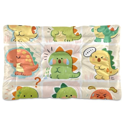 Hundebettunterlage mit niedlichen und bunten Cartoon-Dinosauriern, waschbar, rutschfest, weich, bequem, für große, mittelgroße und kleine Hunde, 91,4 x 61 cm Hundebettunterlage mit niedlichen und bunten Cartoon-Dinosauriern, waschbar, rutschfest, weich, bequem, für große, mittelgroße und kleine Hunde, 91,4 x 61 cm von SyXIOP