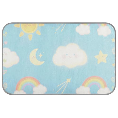 Kühlbett für Haustiere, selbstkühlendes Kissen für Hunde, Katzen, Outdoor-Essentials, Blau, Weiß, Wolken und Regenbogen, Größe M Kühlbett für Haustiere, selbstkühlendes Kissen für Hunde, Katzen, Outdoor-Essentials, Blau, Weiß, Wolken und Regenbogen, Größe M von SyXIOP