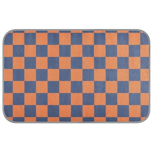 Kühldecke für Haustiere, amerikanisches Karomuster, selbstkühlende Decke für Katzen, für Hunde, Outdoor, tragbar, Camas Frias Para, Perros, Größe M, Orange und Blau von SyXIOP