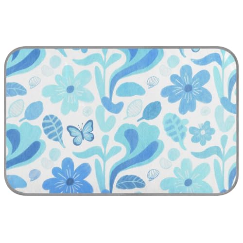 Kühlende Hundebox mit blauen Blumen, Schmetterling, Sommer, selbstkühlend, für Kaninchen, draußen, Katze, sicher, Manta, Refrescante Para Perro M von SyXIOP