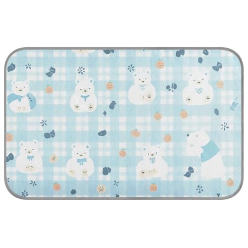 Kühlkissen für Hunde, Eisbären, groß, selbstkühlend, für Hunde, gemütlich, schlafend, für den Sommer, Größe M, Blau / Weiß von SyXIOP