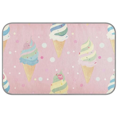 Kühlmatte für Hunde im Freien, Motiv: Cartoon- und niedliches rosa Eiscreme-Design, selbstkühlende Katzendecke für Kaninchen, Katzen, Outdoor, faltbar, Camas Frias Para Perros M von SyXIOP