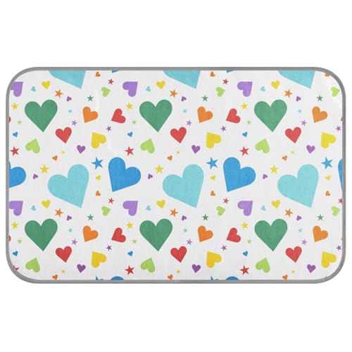 Kühlmatte für Katzen, Motiv: Regenbogenherzen, bunt, für den Sommer, selbstkühlend, Katzenbetten für draußen, Katzenzubehör, Mantas Frías Para Perros M Kühlmatte für Katzen, Motiv: Regenbogenherzen, bunt, für den Sommer, selbstkühlend, Katzenbetten für draußen, Katzenzubehör, Mantas Frías Para Perros M von SyXIOP