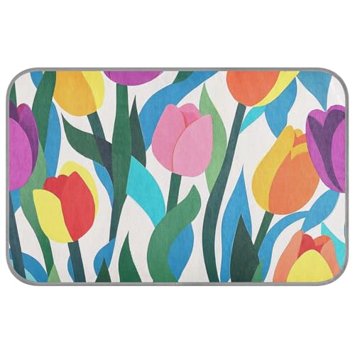 Kühlmatte für Katzen, Motiv: bunte Blumen, Sommer, selbstkühlendes Bett für Katzen, Reisen, wasserdicht, Mantas frías para perros, Größe M Kühlmatte für Katzen, Motiv: bunte Blumen, Sommer, selbstkühlendes Bett für Katzen, Reisen, wasserdicht, Mantas frías para perros, Größe M von SyXIOP
