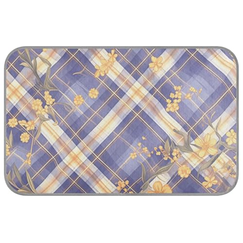 Kühlmatte für den Sommer, Gingham-Muster, selbstkühlende Decke für Hunde zum Schlafen, einzigartig, erfrischend, Größe M, Violett / Gelb Kühlmatte für den Sommer, Gingham-Muster, selbstkühlende Decke für Hunde zum Schlafen, einzigartig, erfrischend, Größe M, Violett / Gelb von SyXIOP