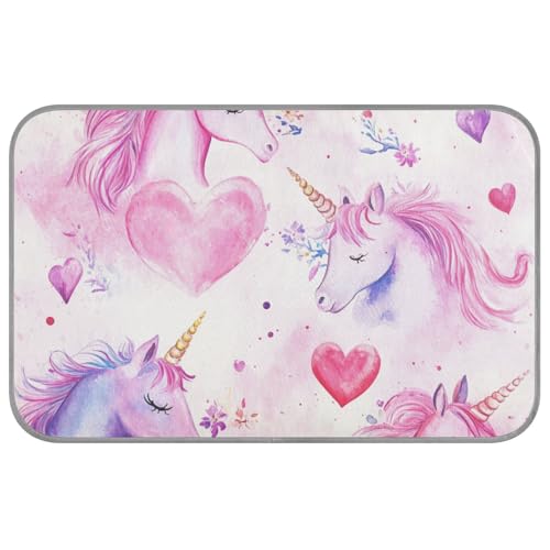 Kühlmatte mit Einhörnern, Aquarell-Herz, Valentinstag, Sommer, für draußen, selbstkühlende Katzenbetten für Innenkatzen, für Haustiere, Katzen, Indoor-Essentials, esterilla refrescante para perros M von SyXIOP