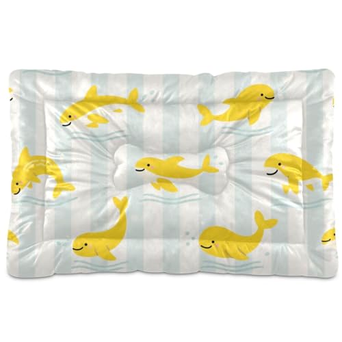 Ocean Animal Hunde- und Katzenbett mit gelben Streifen, waschbar, rutschfest, weich, bequem, Hunde- und Katzenbett für große, mittelgroße und kleine Hunde, 91,4 x 61 cm Ocean Animal Hunde- und Katzenbett mit gelben Streifen, waschbar, rutschfest, weich, bequem, Hunde- und Katzenbett für große, mittelgroße und kleine Hunde, 91,4 x 61 cm von SyXIOP