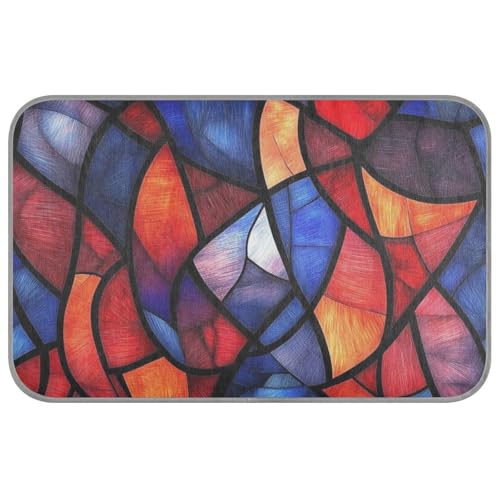 Rotes und blaues geometrisches Muster, Buntglas-Stil, Sommer, hält Hunde im Sommer kühl, selbstkühlendes Haustierbett für Katzen für Haustiere, Katzen, Outdoor, wasserdicht, Tapete, Refrescante para Rotes und blaues geometrisches Muster, Buntglas-Stil, Sommer, hält Hunde im Sommer kühl, selbstkühlendes Haustierbett für Katzen für Haustiere, Katzen, Outdoor, wasserdicht, Tapete, Refrescante para von SyXIOP