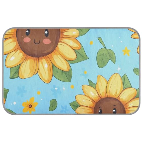 Selbstkühlende Sommermatte mit niedlichem Cartoon-Motiv und gelben Sonnenblumen, selbstkühlende Betten für Indoor-Katzen, tragbar, Größe M Selbstkühlende Sommermatte mit niedlichem Cartoon-Motiv und gelben Sonnenblumen, selbstkühlende Betten für Indoor-Katzen, tragbar, Größe M von SyXIOP
