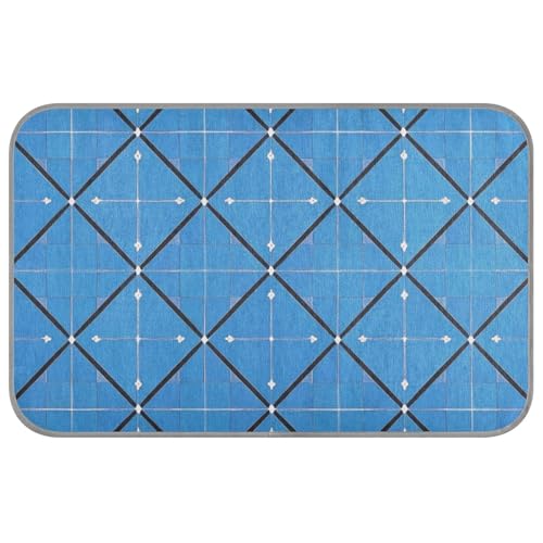 Sommer-Kühldecke mit kariertem Pfeilmuster, selbstkühlendes Bett für Katzen, Outdoor, für Hunde, draußen, Sommer, Manta, Fria, Para, Perros, Größe M, Blau / Schwarz von SyXIOP
