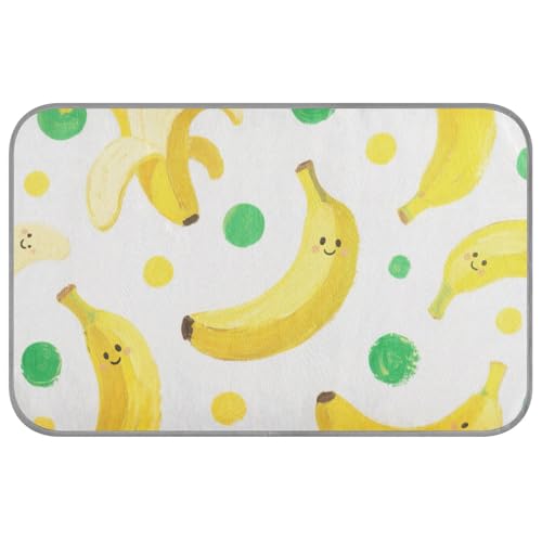 Süßes kühlendes Hundebett mit Cartoon-Banananen, für den Sommer, selbstkühlend, für den Außenbereich, rutschfest, Cama Refrescante para perros M von SyXIOP