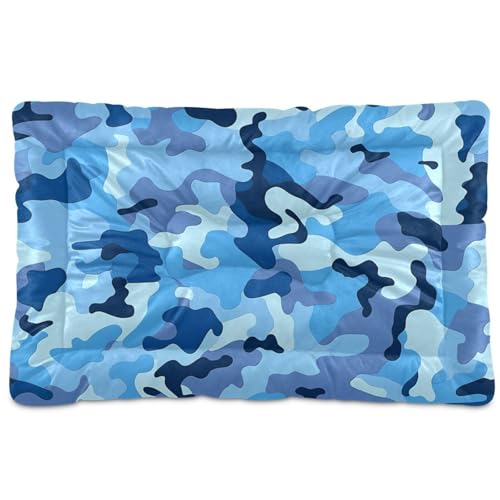 SyXIOP Haustierbett, waschbar, rutschfest, weich, bequem, für mittelgroße und große Hunde, 91,4 x 61 cm, Camouflage-Blau SyXIOP Haustierbett, waschbar, rutschfest, weich, bequem, für mittelgroße und große Hunde, 91,4 x 61 cm, Camouflage-Blau von SyXIOP