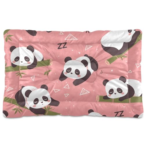 SyXIOP Haustierbett-Matte mit Cartoon-Panda-Motiv, rutschfest, weich, bequem, für große Jumbo, mittelgroße und kleine Hunde, 91,4 x 61 cm von SyXIOP