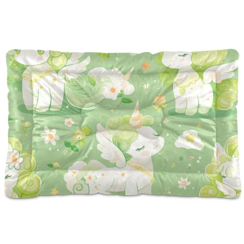 SyXIOP Hunde- und Katzenbett mit Cartoon-Einhörnern, fluoreszierend, waschbar, rutschfest, weich, bequem, für mittelgroße und große Hunde, 91,4 x 61 cm SyXIOP Hunde- und Katzenbett mit Cartoon-Einhörnern, fluoreszierend, waschbar, rutschfest, weich, bequem, für mittelgroße und große Hunde, 91,4 x 61 cm von SyXIOP