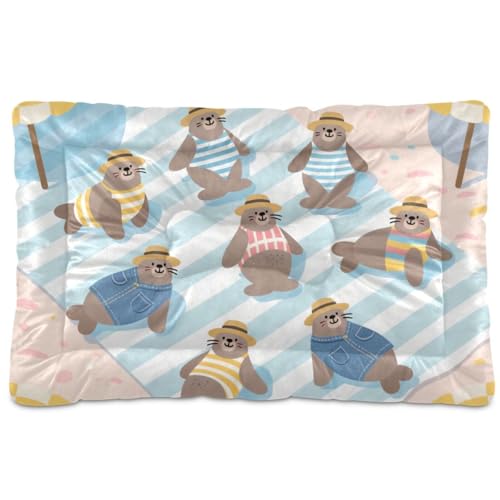 SyXIOP Hunde- und Katzenbett mit niedlichem Cartoon-Motiv, waschbar, weich, rutschfest, für große, mittelgroße und kleine Hunde, 91,4 x 61 cm SyXIOP Hunde- und Katzenbett mit niedlichem Cartoon-Motiv, waschbar, weich, rutschfest, für große, mittelgroße und kleine Hunde, 91,4 x 61 cm von SyXIOP