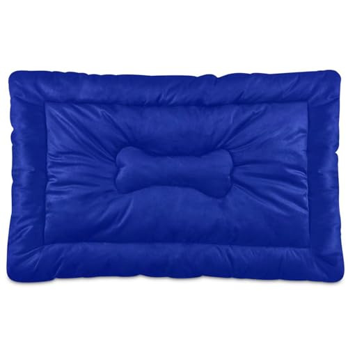 SyXIOP Waschbare Haustiermatratze, weich, rutschfest, für große, mittelgroße und kleine Hunde, 91,4 x 61 cm, Blau von SyXIOP