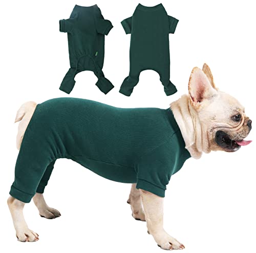 Sychien Hunde-Schlafanzug für große Hunde, warmer Winteranzug für Jungen, Mädchen, Hunde, Weihnachtsfeier, Kombi-Baumwoll-Schlafanzüge, blanko, grün, Jammies, L von Sychien