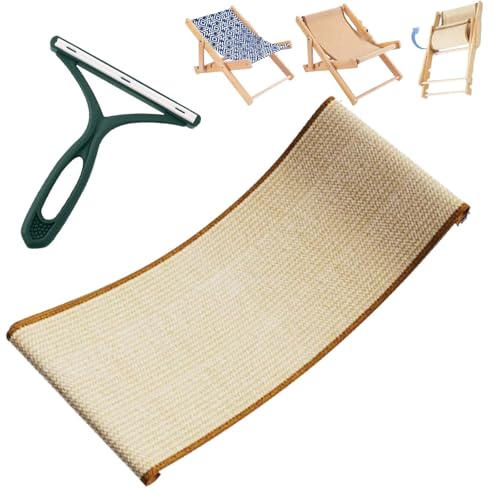 Syeefula Celery Pets Cat Lounger Chair, 2 in 1 Foldable Cat Sisal Chair for Indoor, 4-Position Adjustable Hammock Pet Sisal Beach Bed Mat for Small and Medium Cats, Removable Blanket (Sisal Mat) von Syeefula