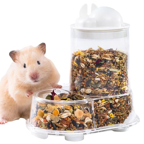 Syengery Automatischer Hamsterfutterspender | Automatische Hamsternapf Mit Großvolumigem Flaschenhalter,Trinkflaschenhalter Für Fütterung Leckerlibeutel Innen- & Außenbereich Mit Nistmaterial Und von Syengery