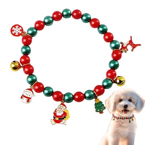 Syengery Christmas Cat Halsband | Weiblich Welpen Halskette - Halsband mit Schleife Glocke und Santa Weihnachtsbaum Schneeflocken Elch Anhänger Festtag Zubehör für Kleine Hunde Mädchen Junge von Syengery