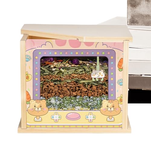 Syengery Hamster Buddelbox,Hamster Buddelraum | Sichtbares Kleintierhaus Mit Gehegedeko & Käfigzubehör Für Lemming Igel Eichhörnchen Chinchilla von Syengery