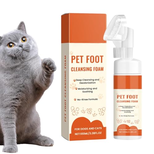 Syengery Hundepfoten Reiniger,Pfotenreiniger Für Hunde,100ML ReinigungsMit Weicher Bürste Zum Waschen Fellwechsel Pflege Hautpflege Welpen Hausbad Kitten Reisen Spa - Für Mittelgroße Und Große Rassen, von Syengery