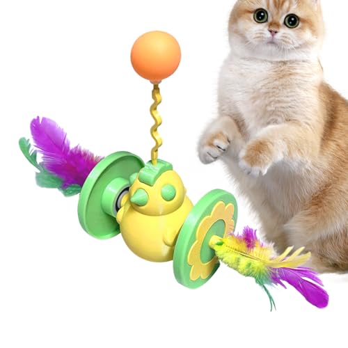Syengery Katzen Teaser, Katzenstabspielzeug,Süße Kükenform Federkippenpuppe | Safe Anreicherung Haustierspielzeugkätzchen Interaktiver Ball für Böden Teppiche Syengery Katzen Teaser, Katzenstabspielzeug,Süße Kükenform Federkippenpuppe | Safe Anreicherung Haustierspielzeugkätzchen Interaktiver Ball für Böden Teppiche von Syengery