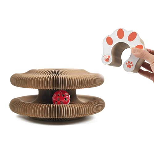SYFUNLV Magische Orgel Katzenkratzbrett,2-in-1 Cat Kratzbrett mit Glöckchen,Foldable Katzenspielzeug,Interaktive Kratzunterlage mit Ball,Magnetisches Katzenspielzeug,für Kratzen,Spielen,Trainieren SYFUNLV Magische Orgel Katzenkratzbrett,2-in-1 Cat Kratzbrett mit Glöckchen,Foldable Katzenspielzeug,Interaktive Kratzunterlage mit Ball,Magnetisches Katzenspielzeug,für Kratzen,Spielen,Trainieren von Syfunlv