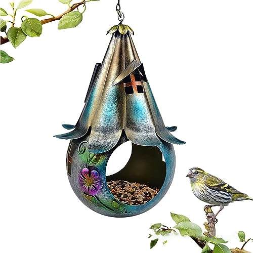 SYFUNLV Solar Vogelfutterhaus,Vogelhaus aus Eisen,5.9×10.4In Hängendes Vogelfutterspender,Hängendes Vogelfutterspender, mit Solarpanel inklusive Akku,für den Garten, Hof, Hinterhof Rost Deko SYFUNLV Solar Vogelfutterhaus,Vogelhaus aus Eisen,5.9×10.4In Hängendes Vogelfutterspender,Hängendes Vogelfutterspender, mit Solarpanel inklusive Akku,für den Garten, Hof, Hinterhof Rost Deko von Syfunlv