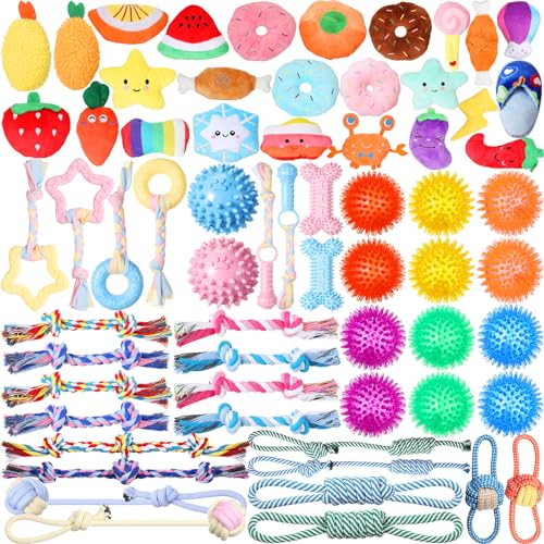 Syhood Quietschendes Hundespielzeug, Großpackung für kleine Welpen, gefülltes Plüsch-Hundespielzeug, Seil-Kauspielzeug, Kauspielzeug für Welpen, Kauspielzeug, Seil, niedlicher stacheliger Hundekauball Syhood Quietschendes Hundespielzeug, Großpackung für kleine Welpen, gefülltes Plüsch-Hundespielzeug, Seil-Kauspielzeug, Kauspielzeug für Welpen, Kauspielzeug, Seil, niedlicher stacheliger Hundekauball von Syhood