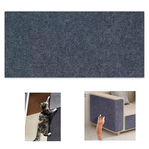 Selbstklebende Katzenkratzmatte-Schützt Teppiche, Sofas, Möbel - Langlebig, selbstklebend, anpassbar. Ideal für Katzenkratzteppich, Kratzbrett, Kratzwand. (Dunkelgrau, 30x100cm) von Symeton