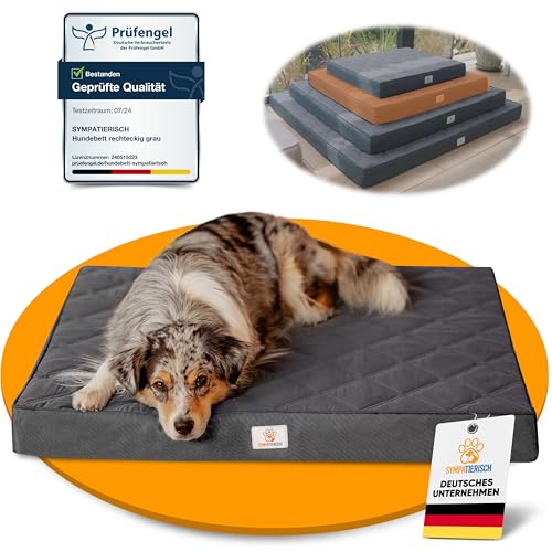 Orthopädisches Hundebett [Wasserdicht] - Die neue Lieblings-Hundematte deiner Fellnase, Rutschfestes Hundekissen, Hundekörbchen, Hundekorb, Bezug waschbar | Kleine bis große Hunde | 90x80x8 cm von SympaTierisch