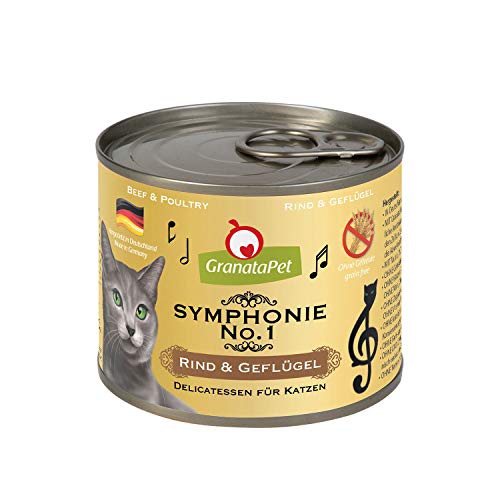 GranataPet Symphonie No. 1 Rind & Geflügel, 6 x 200 g, Katzenfutter ohne Getreide & Zuckerzusätze, Filet in natürlichem Gelee, delikates Nassfutter für Katzen von GranataPet