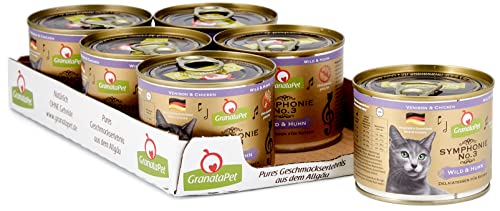 GranataPet Symphonie No. 3 Wild & Huhn, 6 x 200 g, Katzenfutter ohne Getreide & Zuckerzusätze, Filet in natürlichem Gelee, delikates Nassfutter für Katzen von GranataPet
